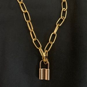 Gold Lock Necklace